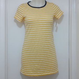 Old Navy tee shirt dress SizeM. Yellow stripe, navy trim